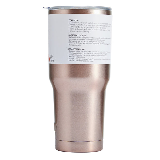 30- ounce Double Wall Stainless Steel Tumbler, Satin Rose Gold