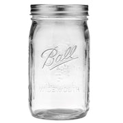 Glass Mason Jar With Lid & Band, Wide Mouth, 32 oz, 12 Count