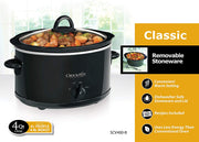 4 Quart Manual Slow Cooker, Black