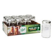 Glass Mason Jar With Lid & Band, Wide Mouth, 32 oz, 12 Count