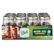 Glass Mason Jar With Lid & Band, Wide Mouth, 32 oz, 12 Count