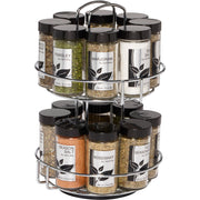 16-Jar Revolving Chrome Wire Spice Rack