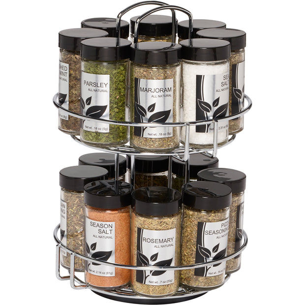 16-Jar Revolving Chrome Wire Spice Rack